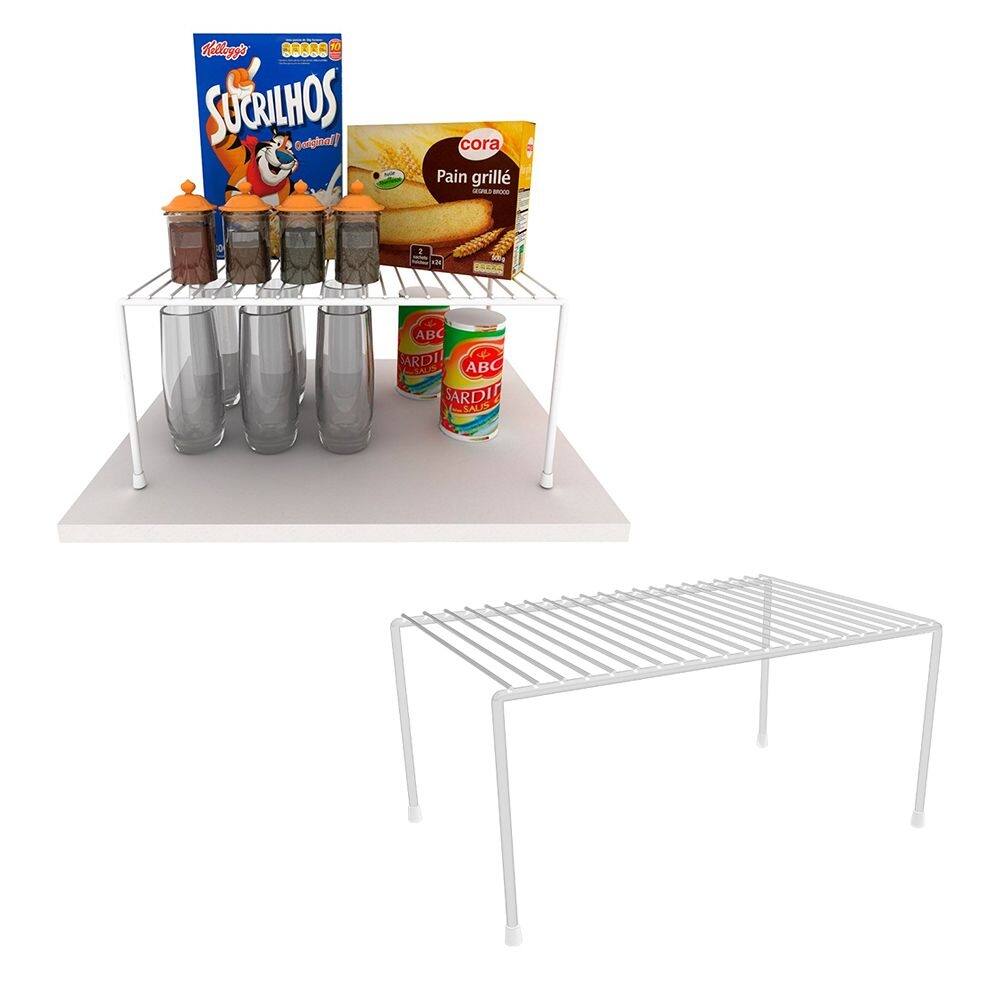 Kit 2 Organizador Armário Médio 33Cm Branco