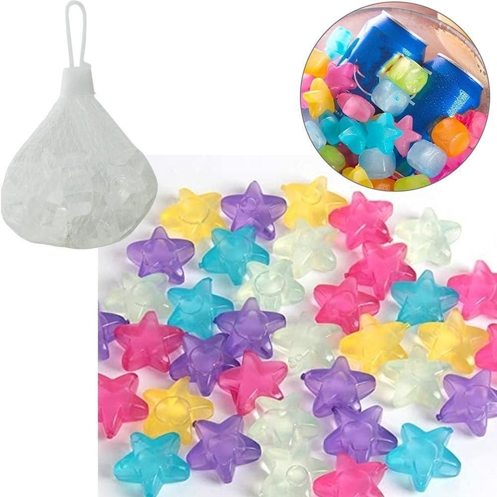 Cubo gelo ecologico estrela com 10 pecas 3,5x1,5cm na rede