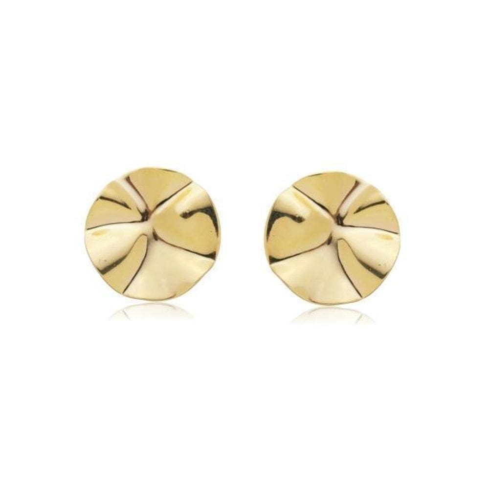 Brinco Martelado Orgânico Redondo Folheado A Ouro 18K