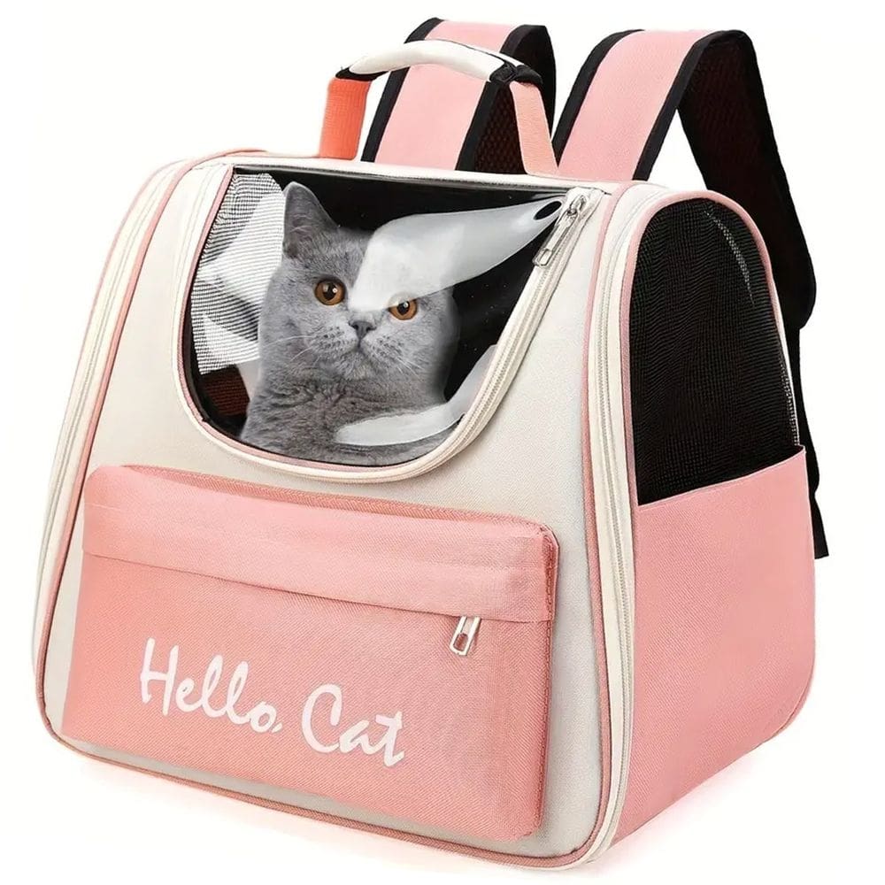 Mochila Bolsa Tranporte Pet Gato Cachorro Animais Estimaçao Bolso Ventilado Vista Panoramica