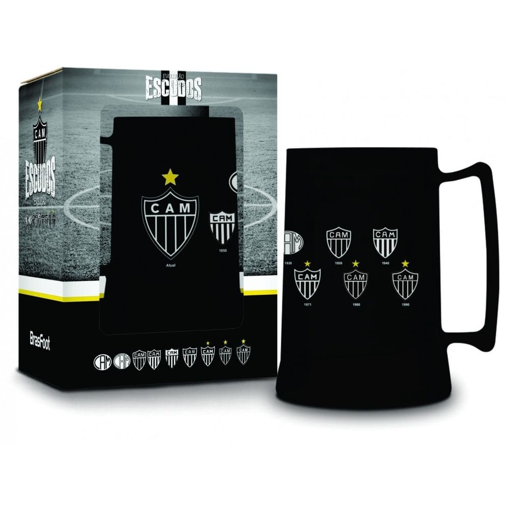 Caneca gel torcedor atlético mineiro escudos 300ml presente