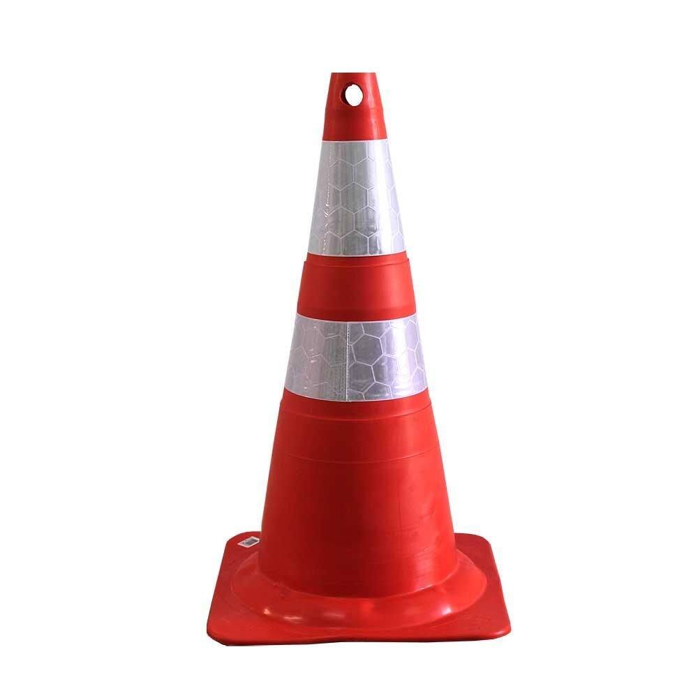 Cone para Sinalização Laranja 75cm Refletivo Norma NBR15071