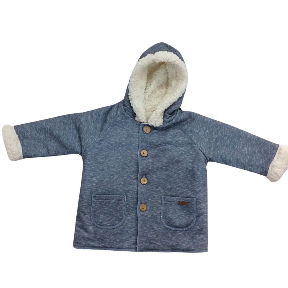 Jaqueta com pele infantil masc Pinoti azul/cru