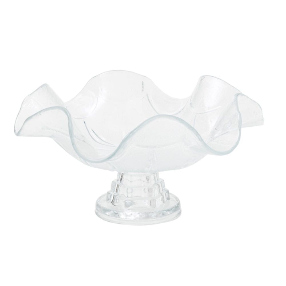 Fruteira de mesa em vidro com pé - estilo romano