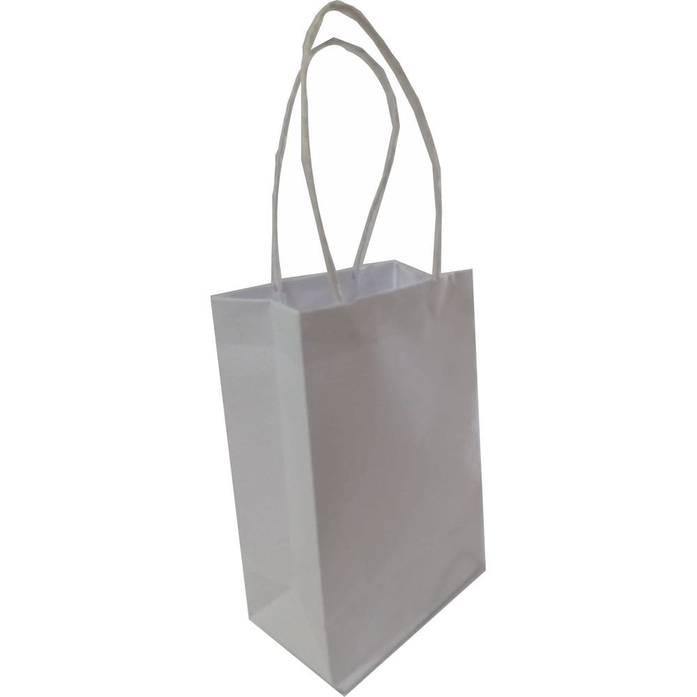 Sacola Papel Sulfite Cor Branca 11x16x6 cm 50 un Alça Papel