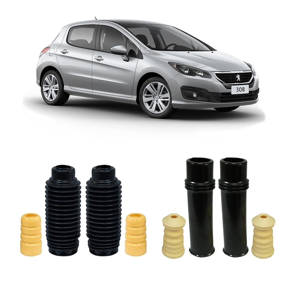 Kit 4 guarda pó + batente amortecedor peugeot 308 2017-2019