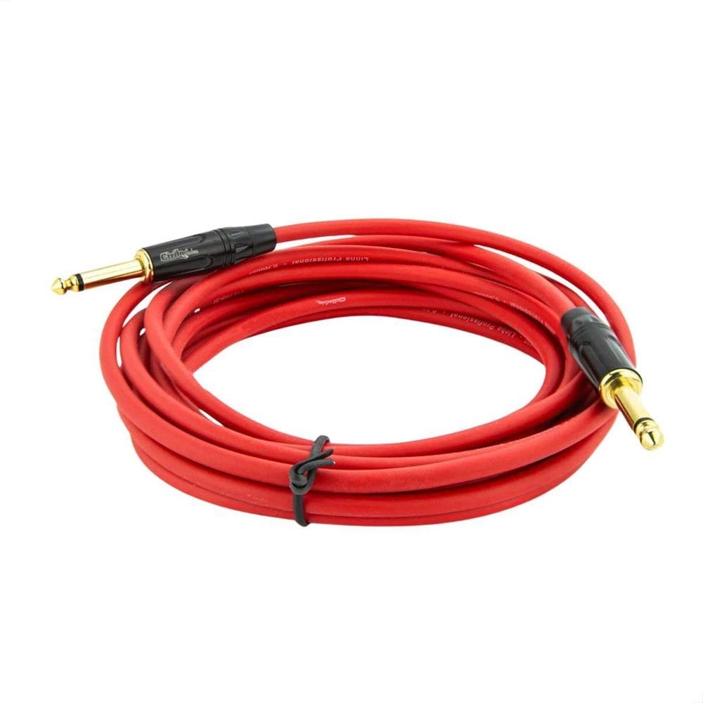 Cabo p10 para p10 mono profissional - vermelho 1 metro