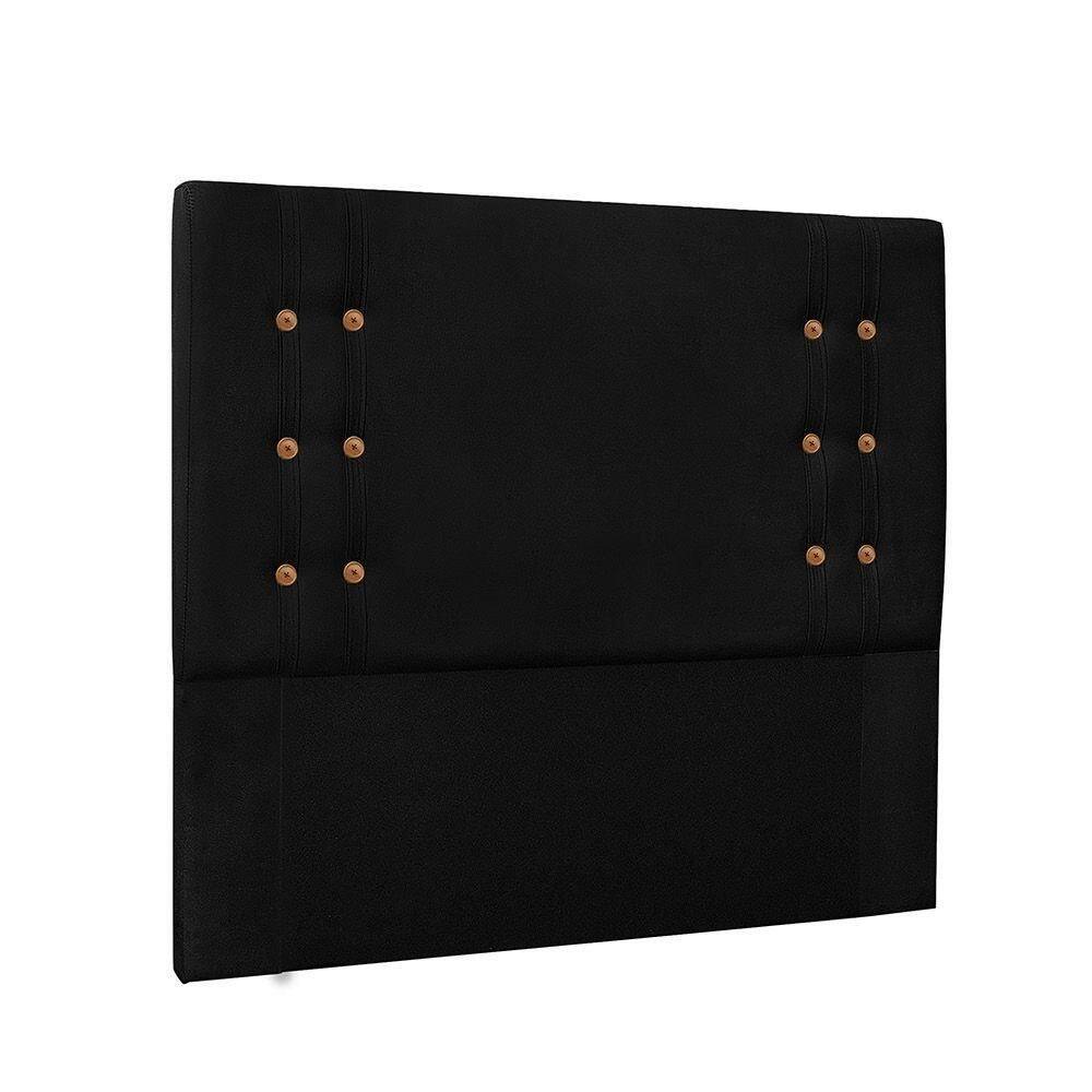 Cabeceira Gênova para Cama Box Casal 140cm Suede Preto