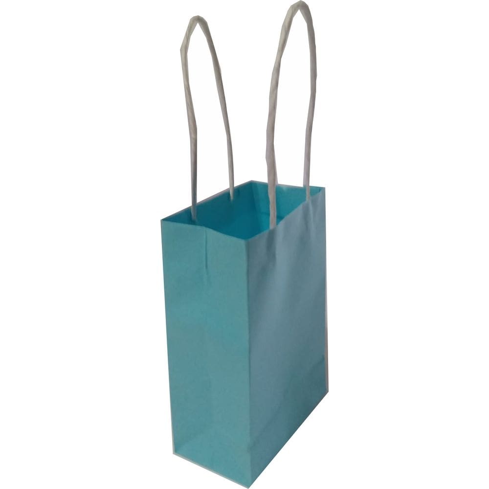 Sacola Papel Sulfite Cor Azul 11x16x6 cm 50 un Alça Papel