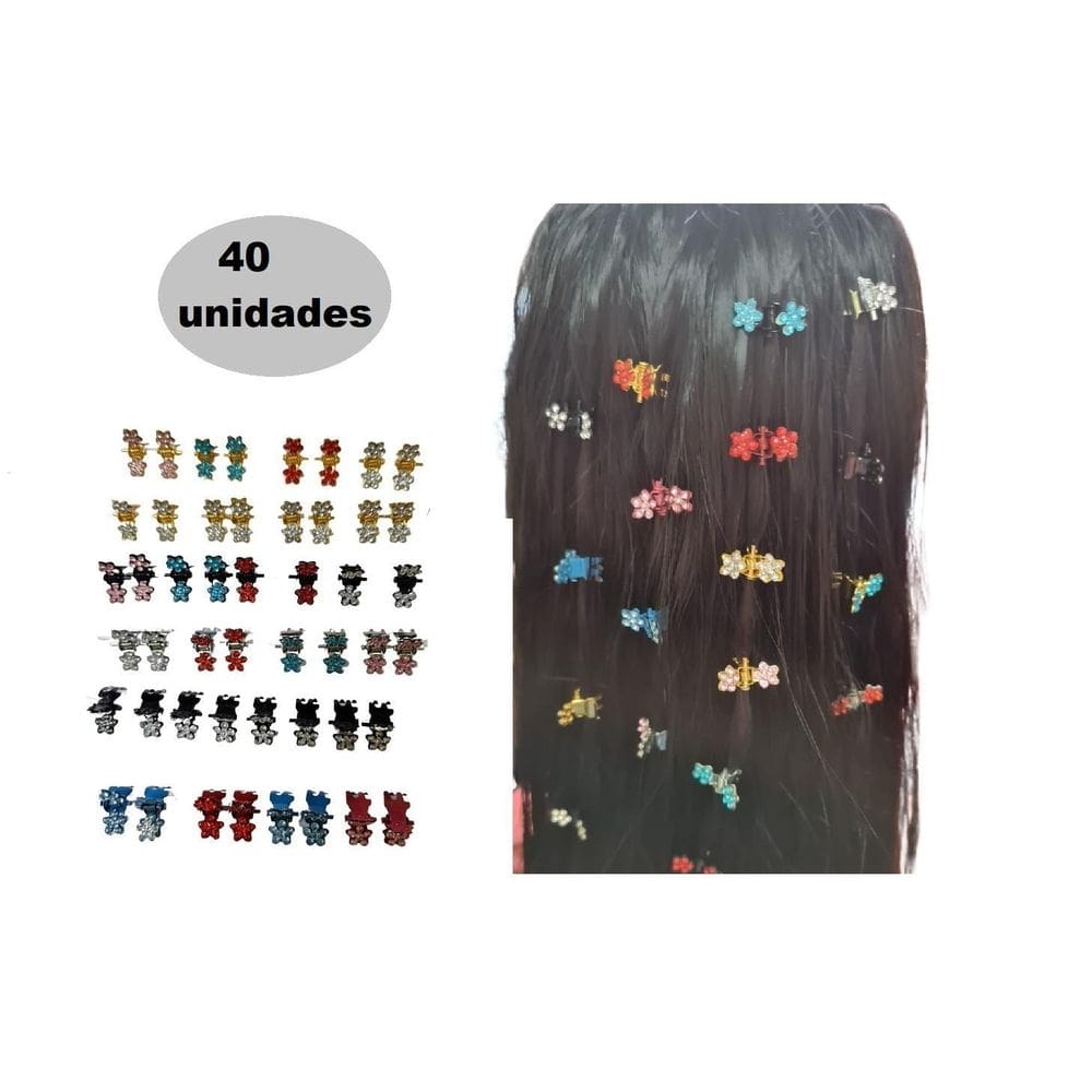 40 unidades mini piranha de metal pequeno strass