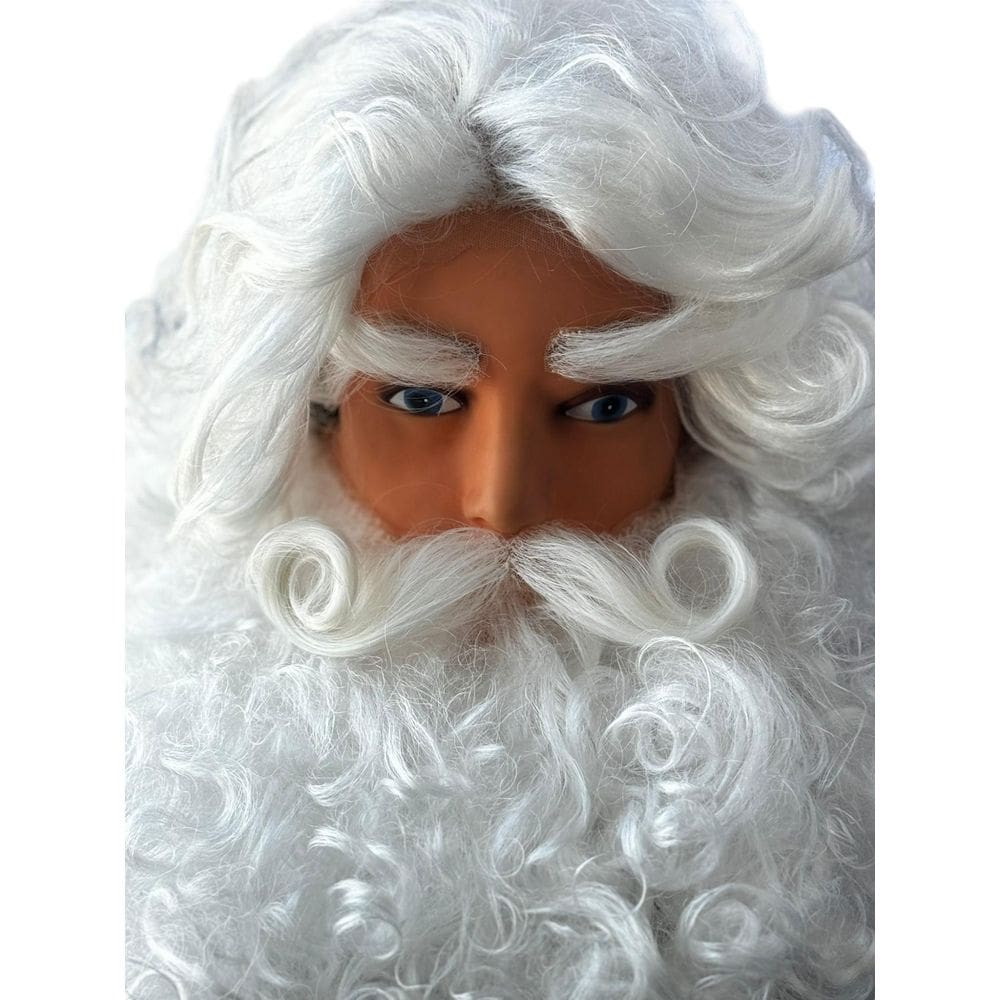 Kit Papai Noel Realista Luxo Barba Bigode E Sobrancelha+Cola