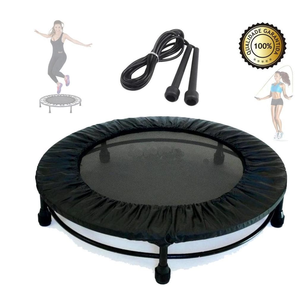 Cama elástica mini jump com aro de reforço com capa + corda