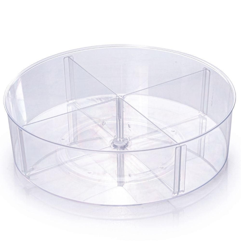 Organizador giratório porta maquiagem 4 divisórias cristal