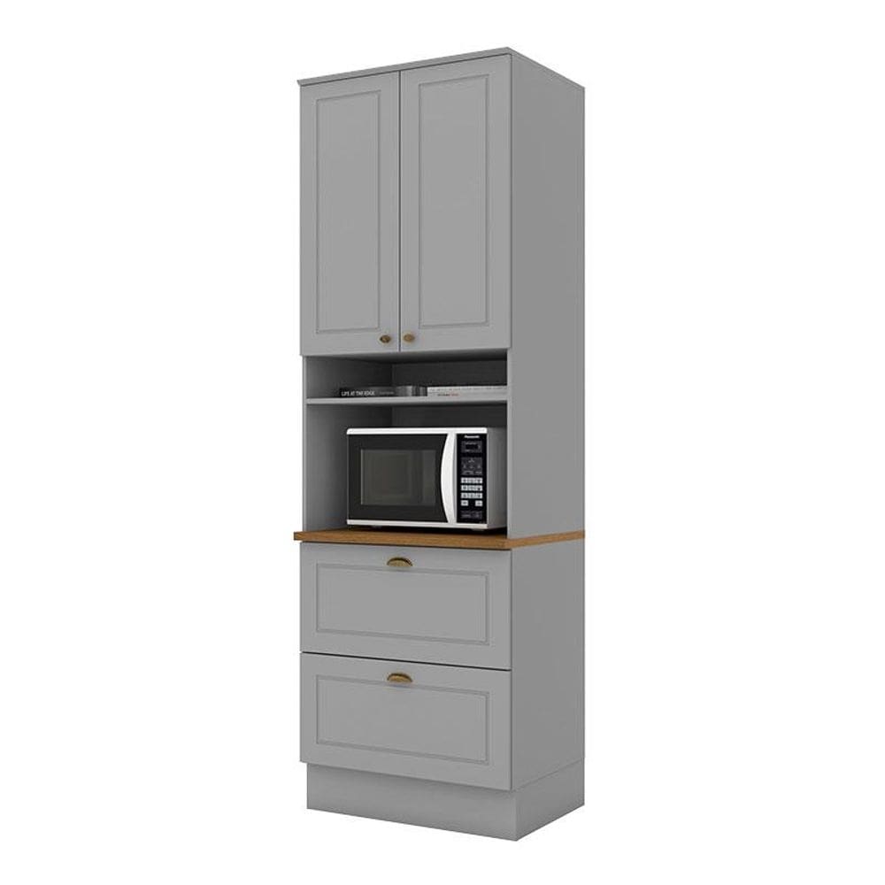 Torre Quente 1 Forno Americana Cinza com Tampo Nature – Henn