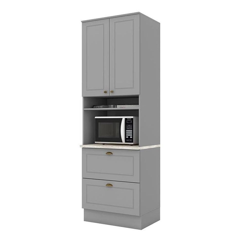 Torre Quente 1 Forno Americana Cinza com Tampo Calcare – Henn
