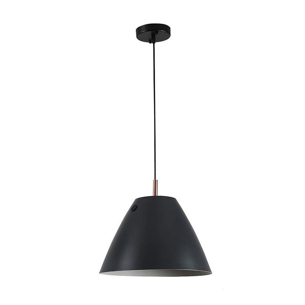 Lustre pendente nordecor bucket d11285 preto e27 bivolt