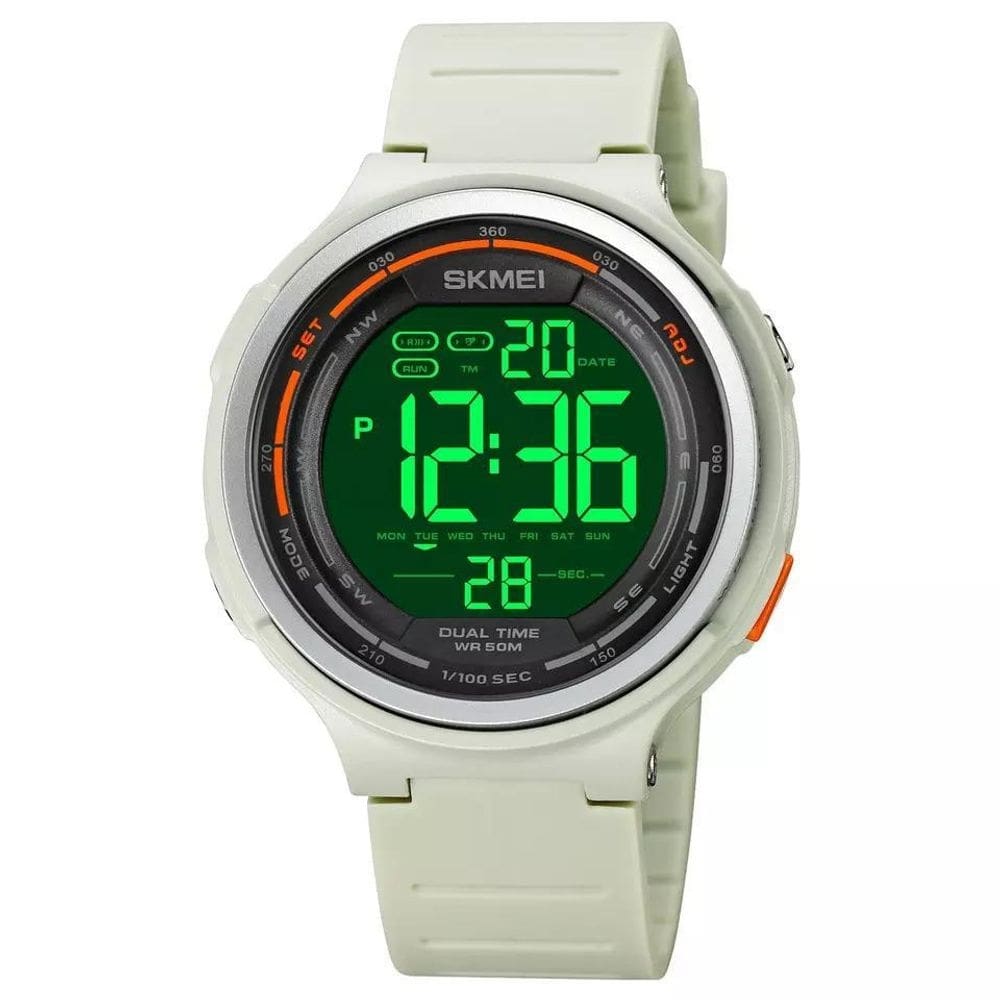 Relógio masculino skmei 1841 esportivo digital led branco