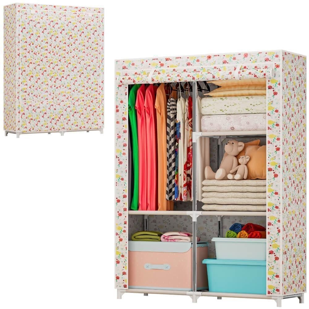 Guarda roupa armario dobravel organizador 96x156 flores