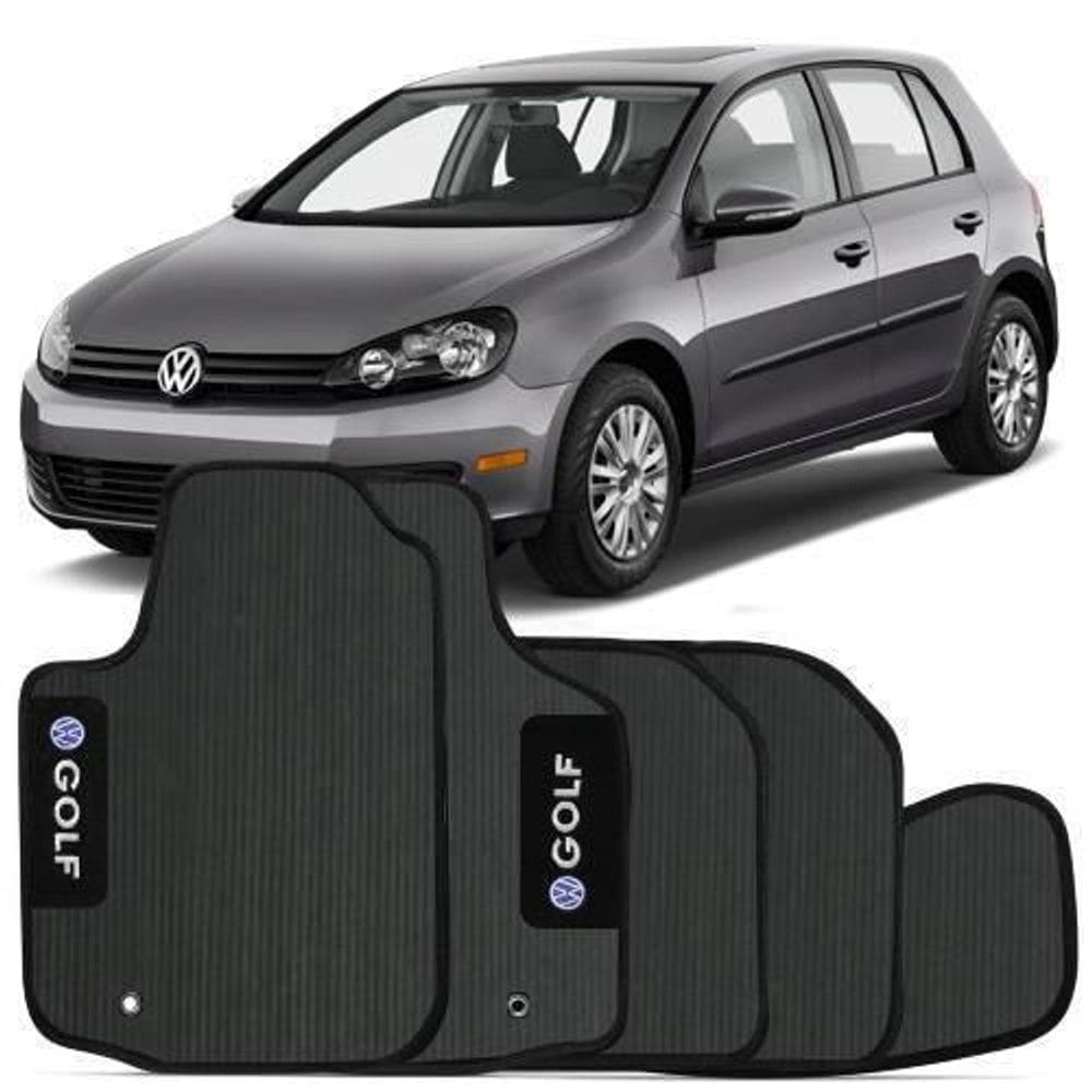 Tapete automotivo golf - borracha pvc bordado linha black