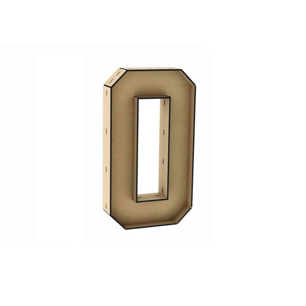 Número 0 letra caixa grande mdf 30cm de altura decoração