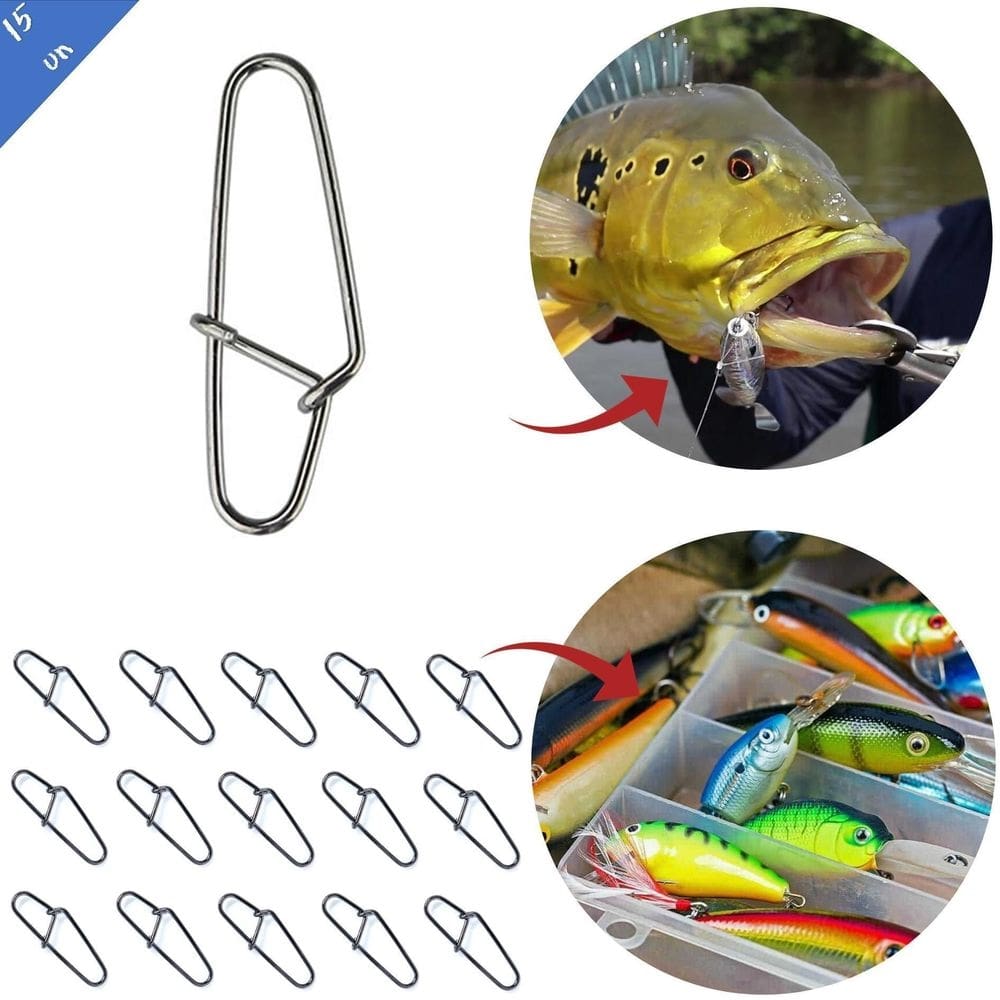 Snap reforçado pesca esportiva 15 peças - t5 - inoxidável