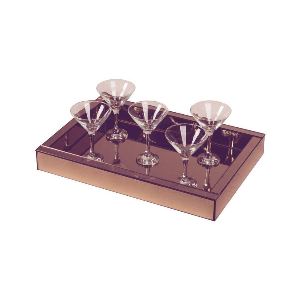 Bandeja grande bronze espelhada luxo 60x35 bronze
