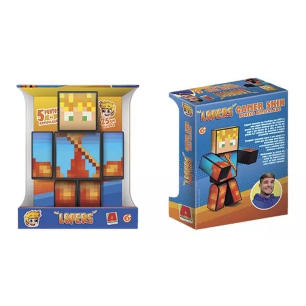 Boneco Minecraft Lopers Streamer 25 Cms Algazarra