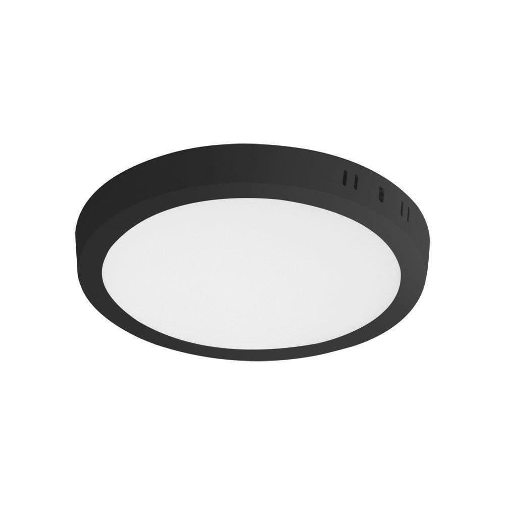 Painel de led redondo sobrepor 18w preto 4000k taschibra