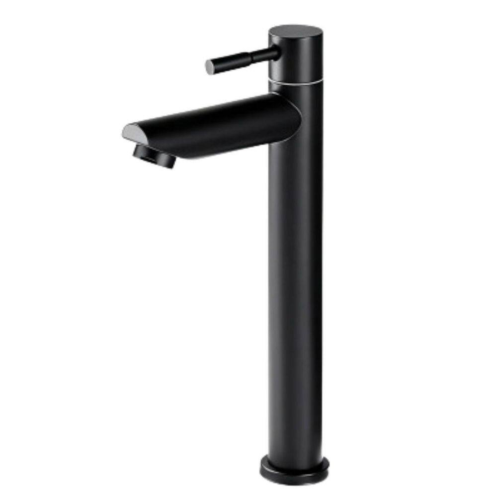 Torneira Banheiro Lavabo Inox 304 Preto Fosco Alta 1/4 Volta