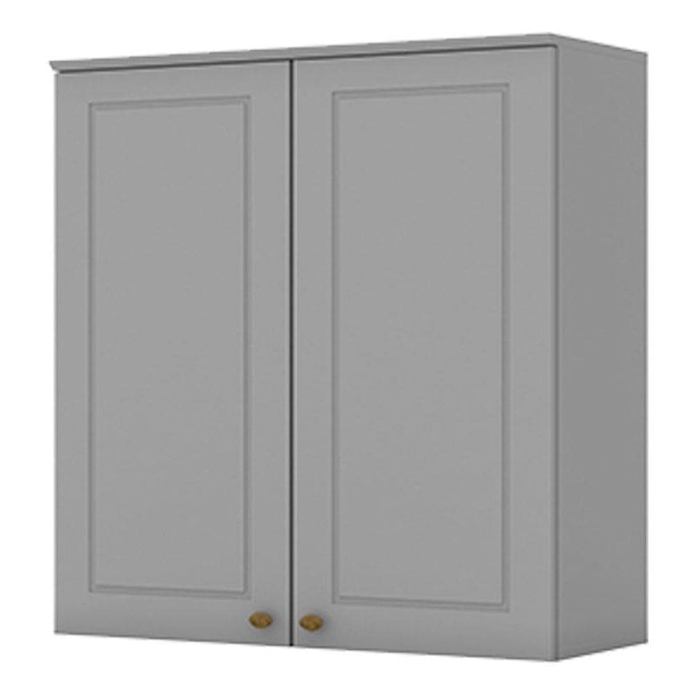 Armário Aéreo 2 Portas 80 cm Americana Cinza – Henn