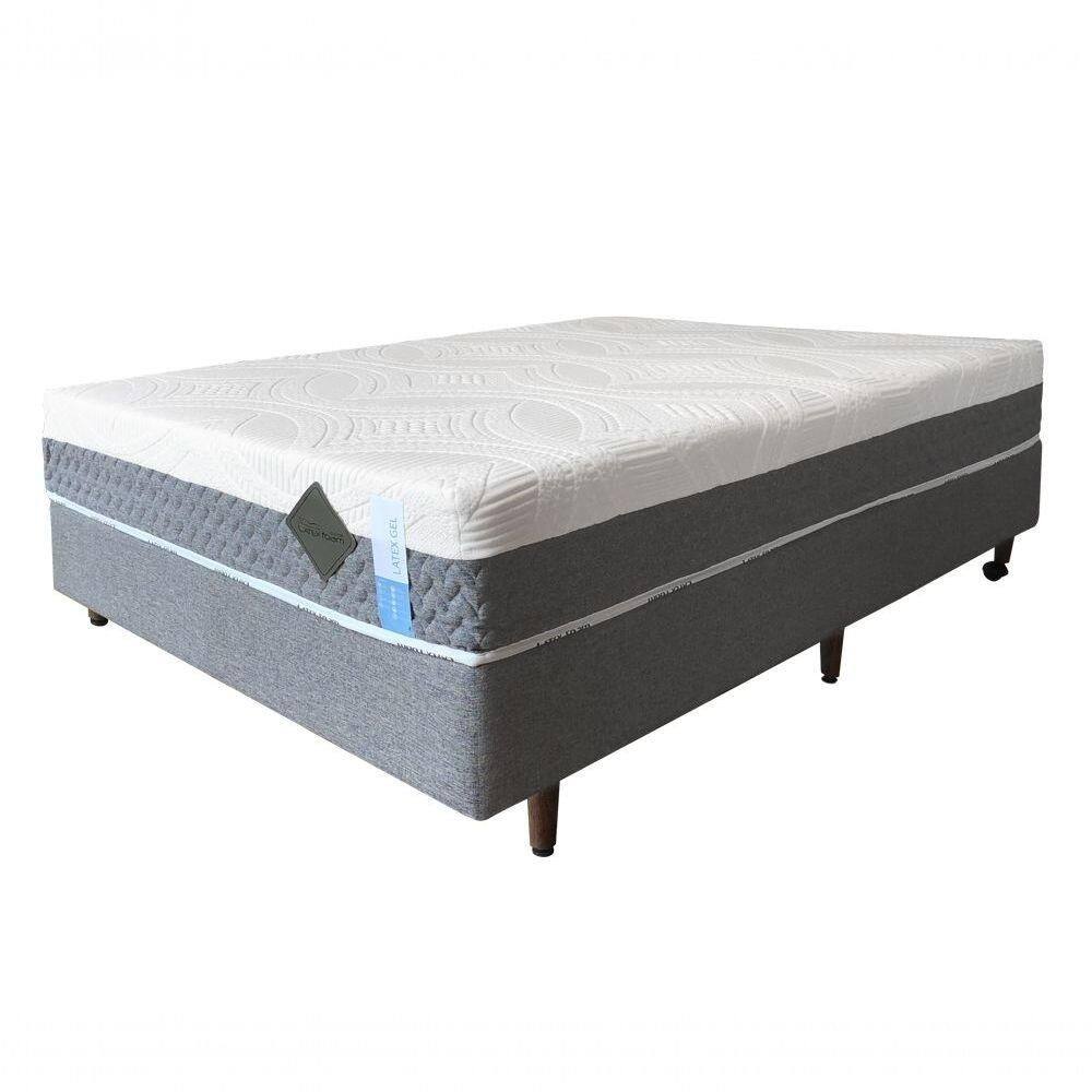 Colchão De Látex Cinza 20cm Box Solteiro King 96x203cm