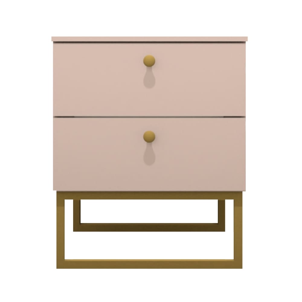 Mesa de Cabeceira Industrial MDF com Pés Metalon Dourado PlanCasa
