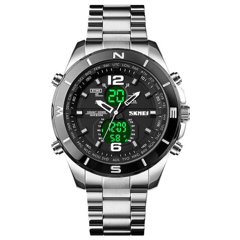 Relógio masculino esportivo skmei 1670 anadigi luxo