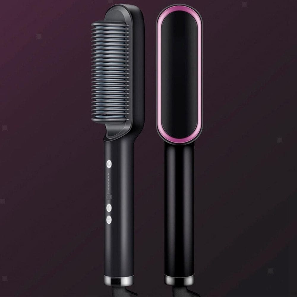 Escova 3 Em 1 Alisadora Elétrica Profissional Portátil