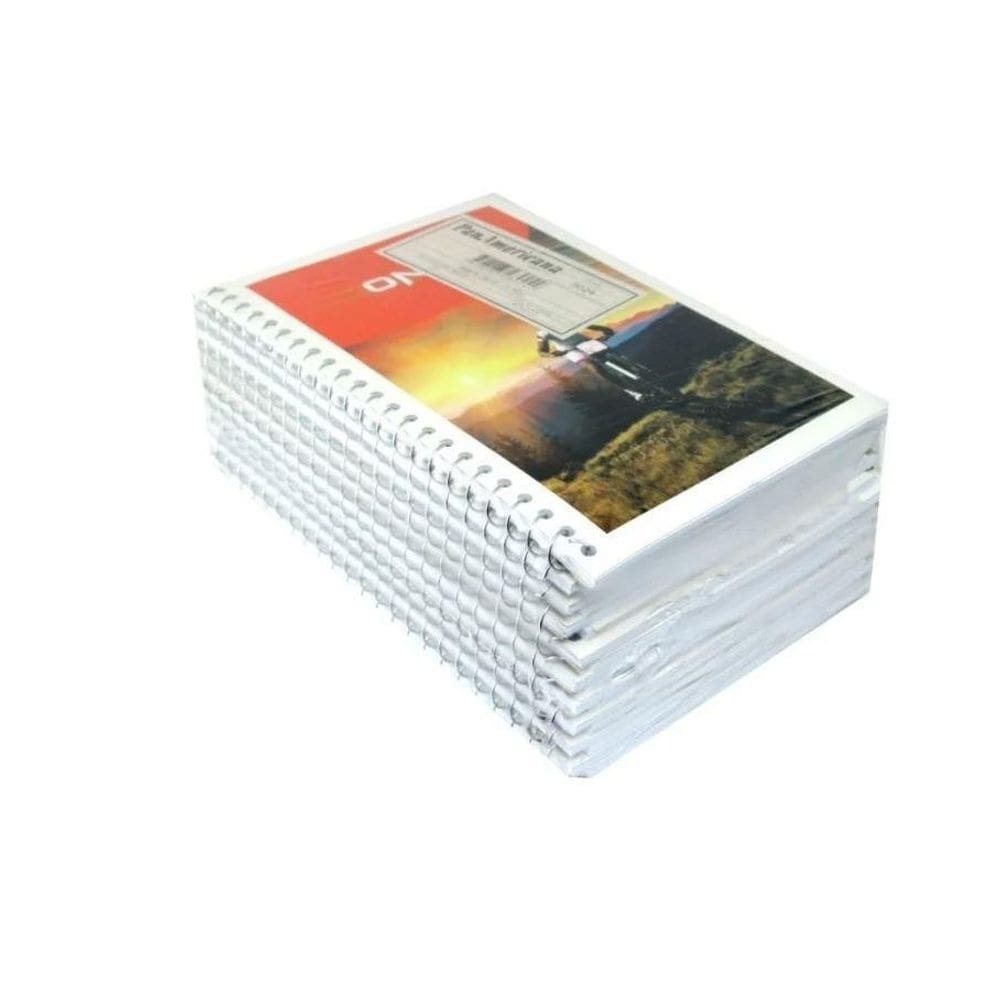 Kit 8 cadernos com espiral capa fléxivel1 matéria 48 folhas