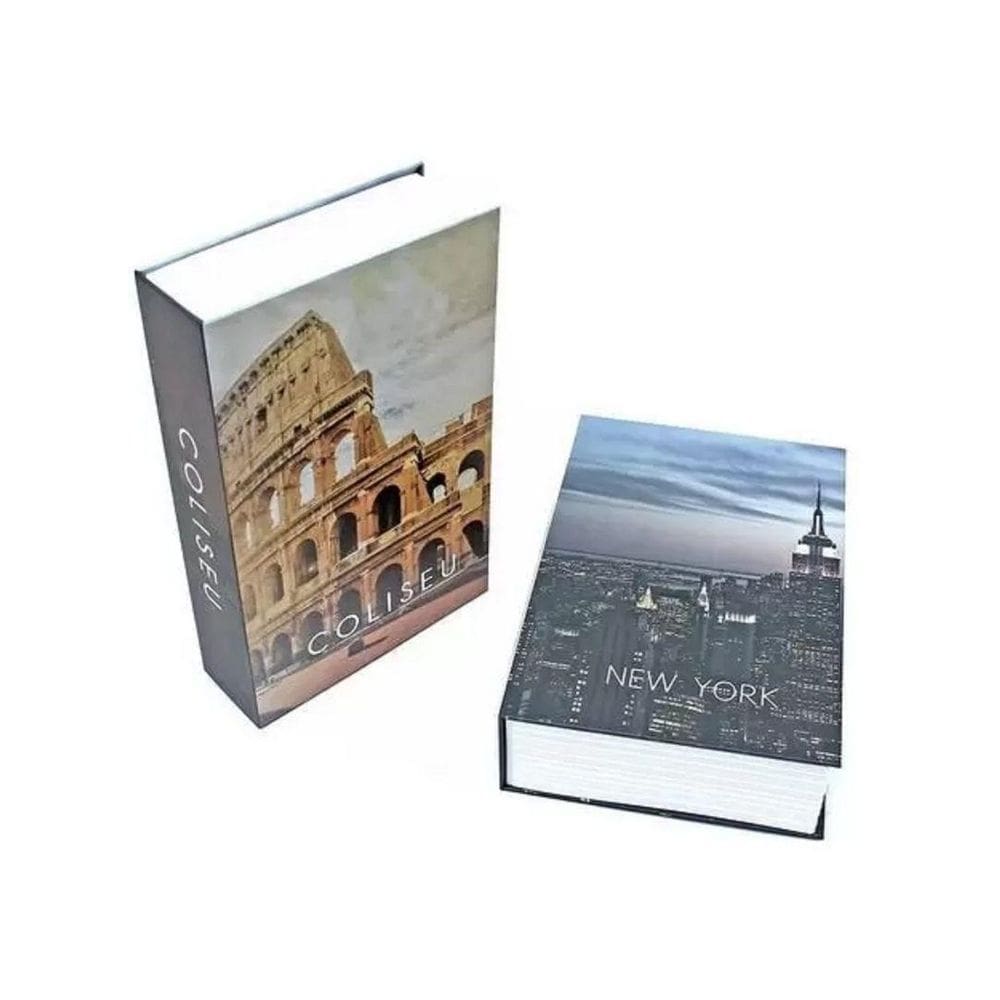 Kit 02 livro cofre camuflado decoração chave porta joia 18cm