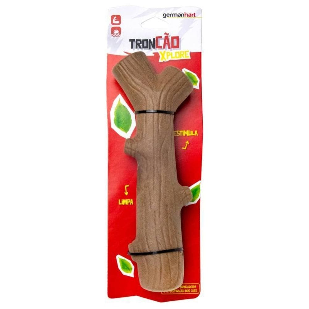 Brinquedo TronCão Xplore Germanhart Mordedor em Formato de Tronco Para Cães