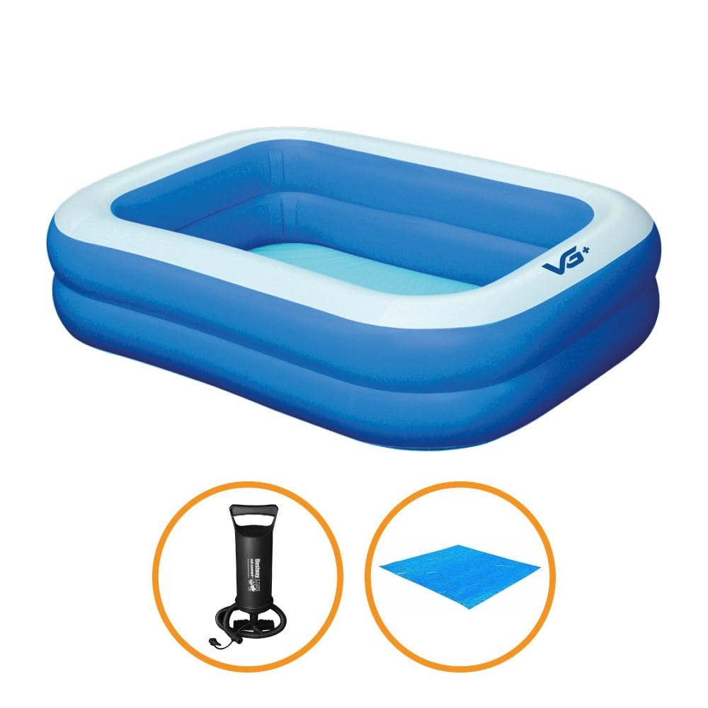 Piscina Inflável Retangular Azul 302 Litros com Bomba e Forro Pvc Vg+