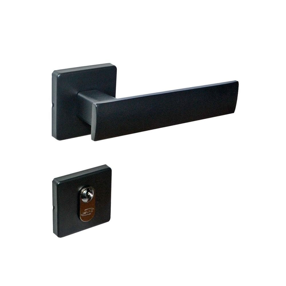 Fechadura externa imab m light roseta quadrada preta 55mm