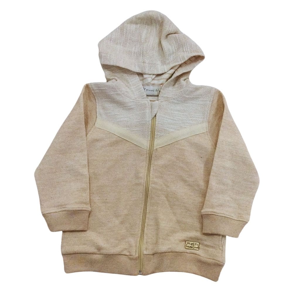Jaqueta com capuz infantil masc Pinoti cor natural