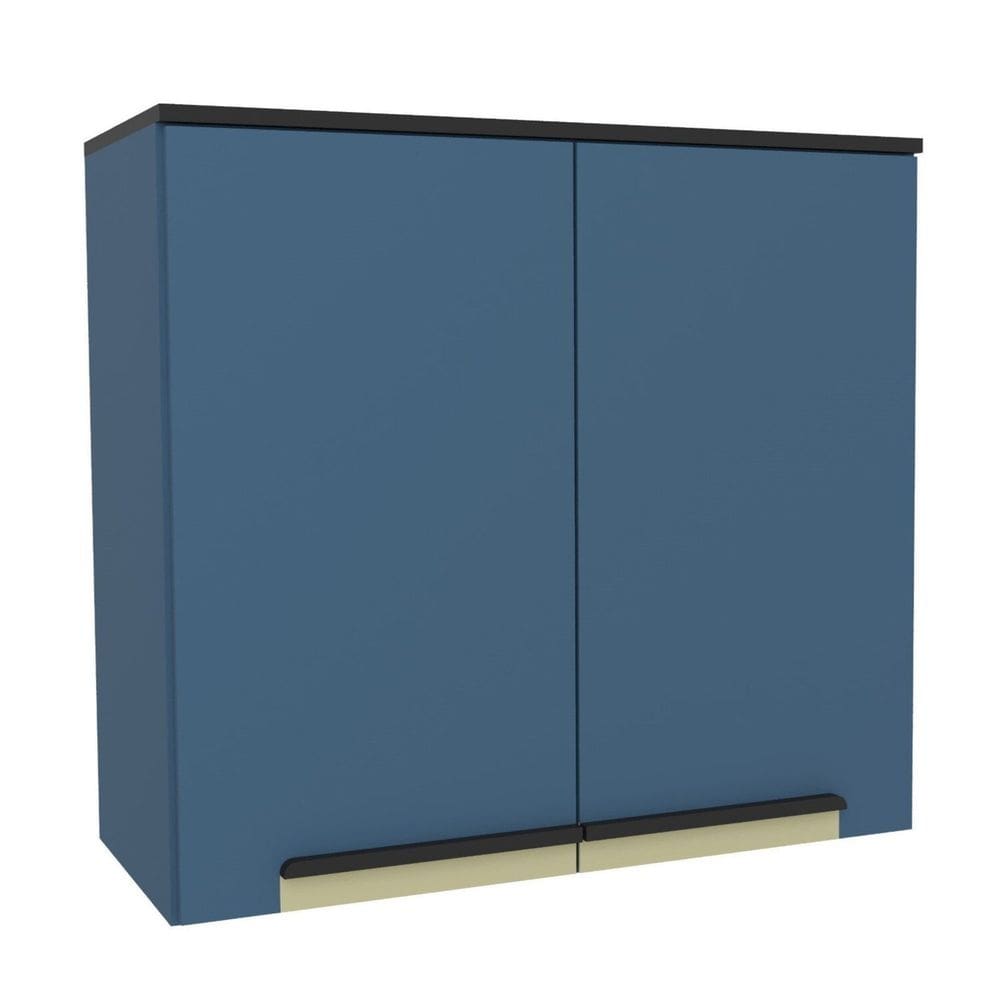 Armário Aéreo 80cm 2 Portas Cozinha Flórida Azul Órion