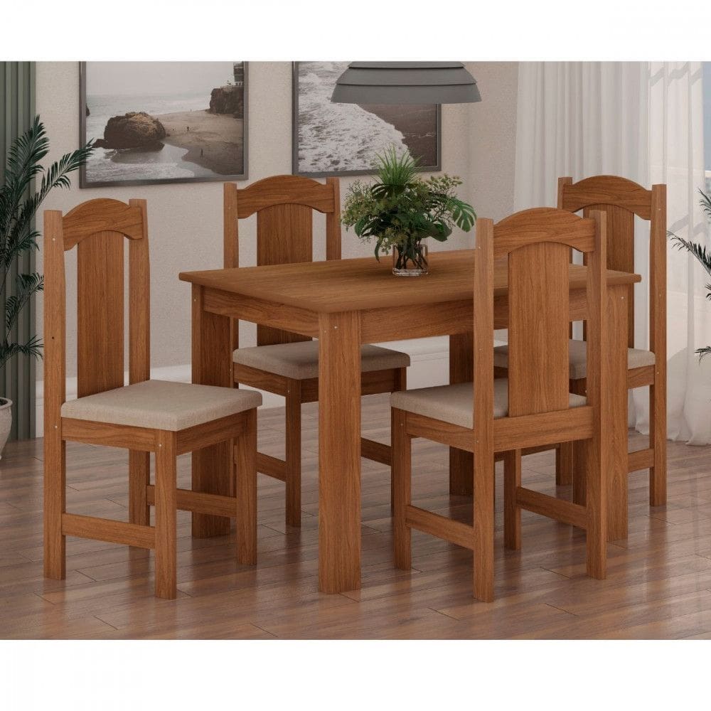 Conjunto De Mesa Arauna Estilo Com 4 Cadeiras
