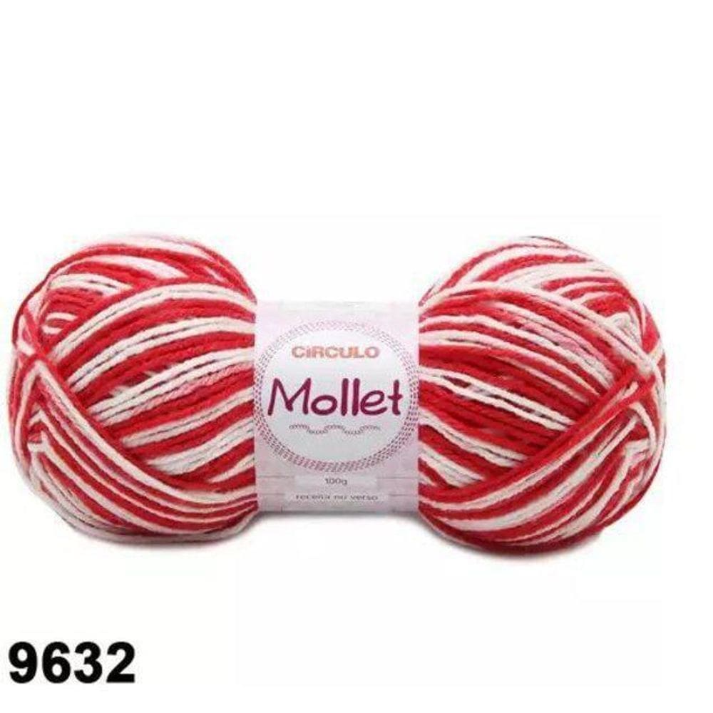 Lã mollet círculo cor mesclada 100g - 9632