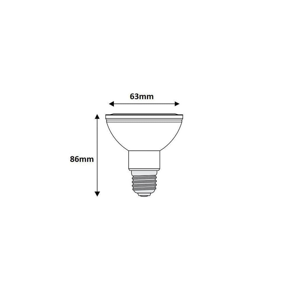 Lâmpada led par20 7w 3000k