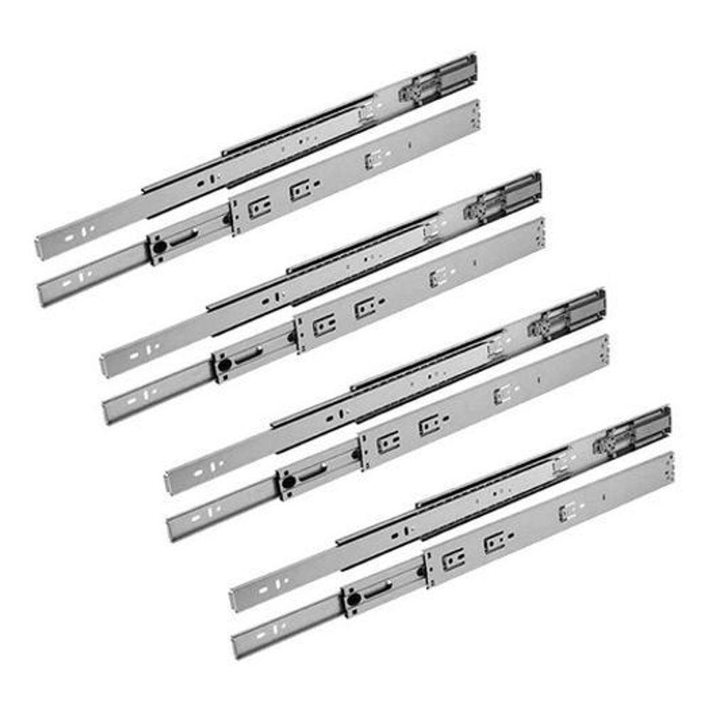 8 corrediças telescópicas 45cm gaveta trilho zincada 4 pares