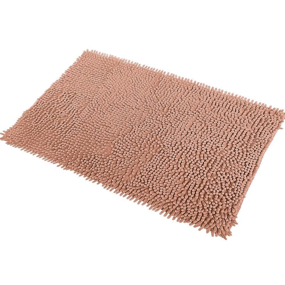 Tapete banheiro bolinha microfibra antiderrapante rose