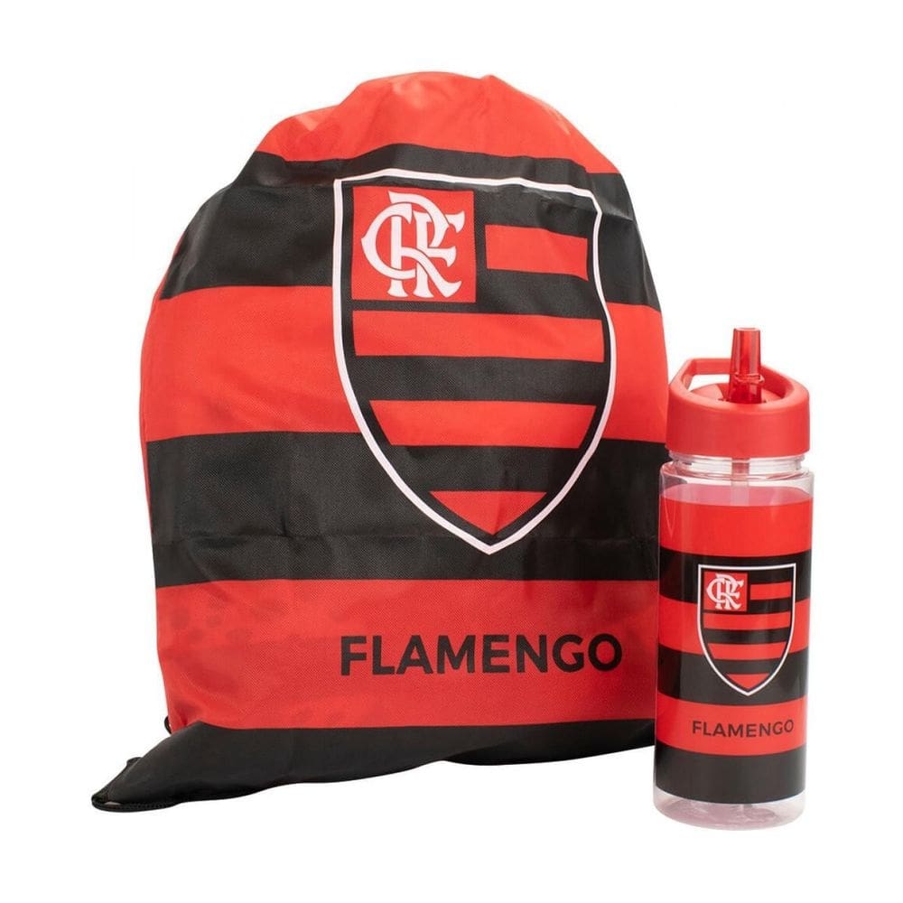 Garrafa plástico 450ml com mochila tipo saco -