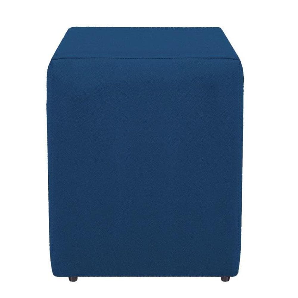 Puff banqueta cubo decorativo dado para sala azul marinho