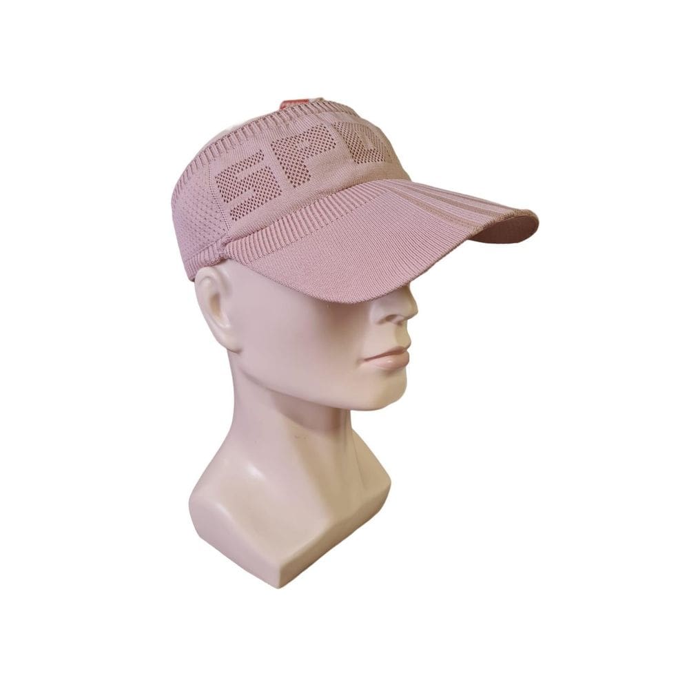 Boné viseira tricô elástico - rosa, aba 10cm