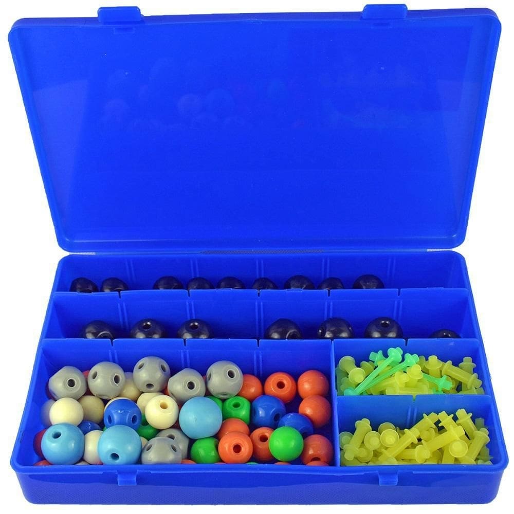 Estrutura molecular com  interligadas por hastes